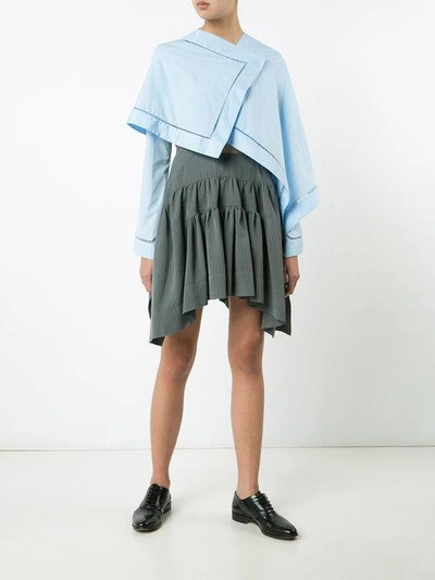 Shop Jw Anderson Drape Mini Skirt In Grey