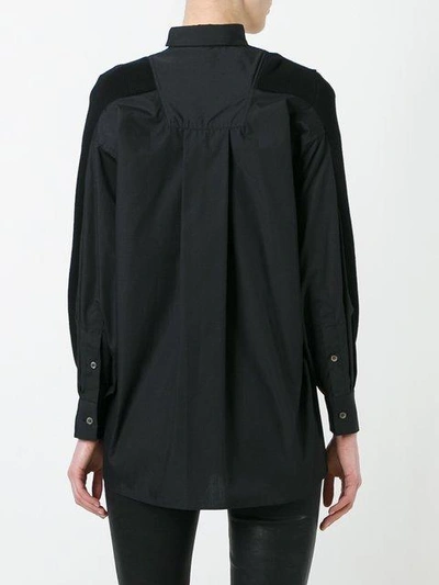 Shop Sacai Poplin Insert Cardigan