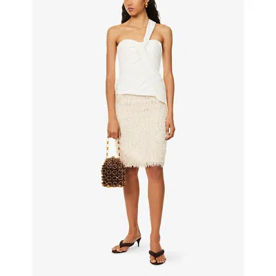 Simkhai Nathreen Draped One-shoulder Top In White