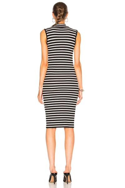 Shop Atm Anthony Thomas Melillo Sleeveless Stripe Dress In Black, Pink, Stripes. In Blush & Black Stripe