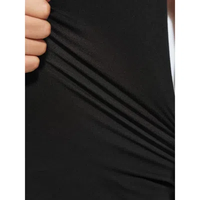 Bloomchic Elegant Stretchy Cold-shoulder Plain Top In Black