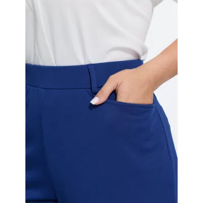 Bloomchic Stretchy Solid Pull-on Pants In Blue