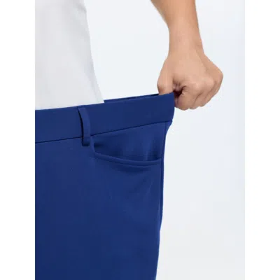 Bloomchic Stretchy Solid Pull-on Pants In Blue