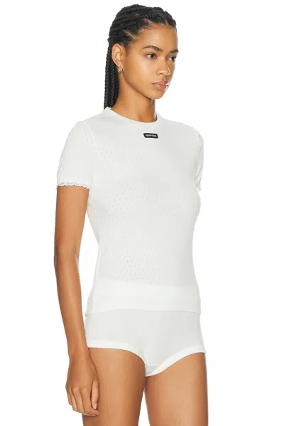 Miu Miu Pointelle Top In White