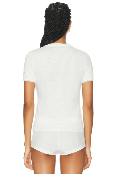 Miu Miu Pointelle Top In White