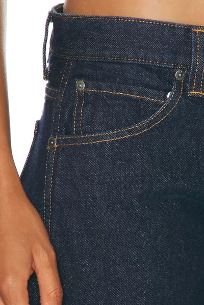 Khaite Kinga Mid-rise Straight-leg Shorts In Blue