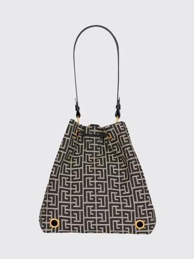 Balmain Black Pulse Monogram Jacquard Backpack In Multi