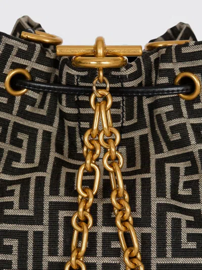 Balmain Black Pulse Monogram Jacquard Backpack In Multi