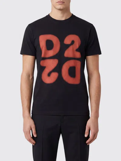 Dsquared2 Cotton Printed T-shirt In Black