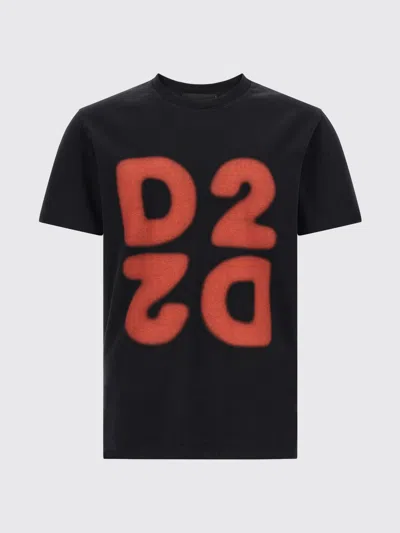 Dsquared2 Cotton Printed T-shirt In Black