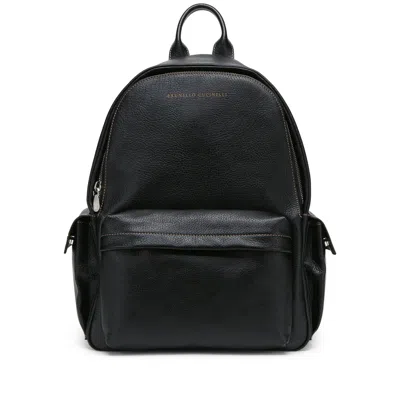 Brunello Cucinelli Leather Backpack In Red