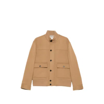Lardini Beige Wool Oves Aries Full-length Jacket In Brown