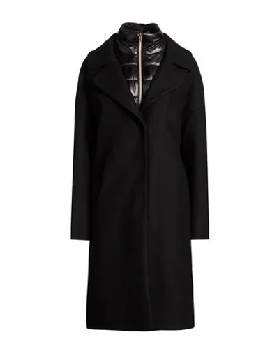 Herno Women Black Single Breasted Coat In Black
