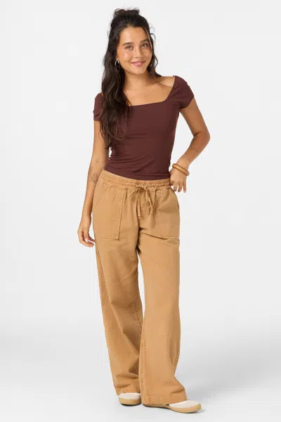 O'neill Alyssa Solid Knit Top In Brown