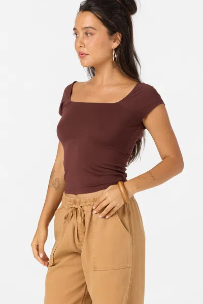 O'neill Alyssa Solid Knit Top In Brown