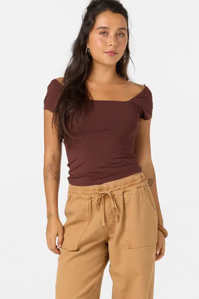 O'neill Alyssa Solid Knit Top In Brown