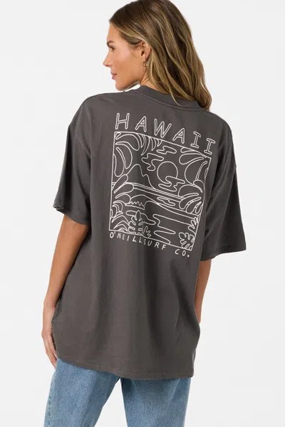 O'neill Linear Scape Graphic Oversized T-shirt In Gray