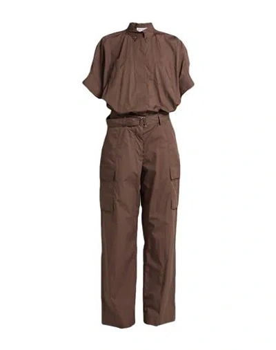 Brunello Cucinelli Solid Colour Jumpsuits In Brown