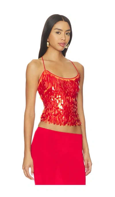 With Harper Lu Backless Top In Red