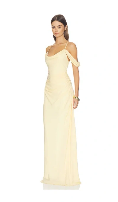 With Harper Lu Draped Gown In Neutral
