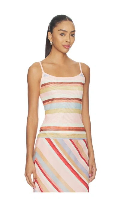 With Harper Lu Mesh Camisole Top In Multi