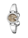 GUCCI Guccissima Stainless Steel Bangle Bracelet Watch/Brown