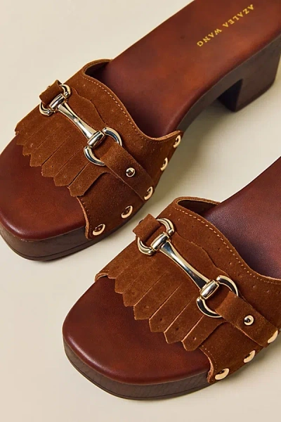 Azalea Wang Epsilon Platform Sandal In Burgundy