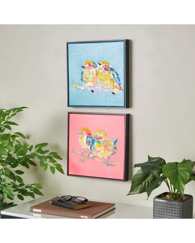 Peyton Lane Eclectic Canvas Framed Wall Art Set In Multi