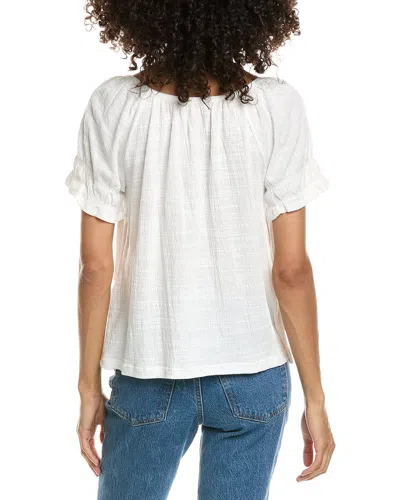Max Studio Puff Sleeve Blouse In White