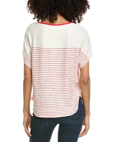 Max Studio Short Sleeve Stripe Top In Multi
