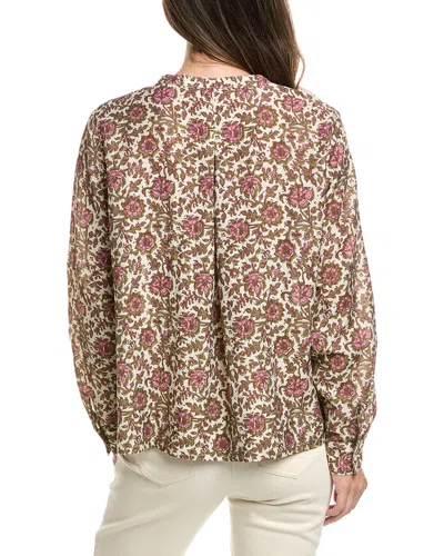 Brooks Brothers Linen-blend Blouse In Multi