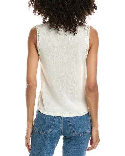 Max Studio Sleeveless Linen-blend Top In White