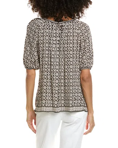 Max Studio Scoop Neck Puff Sleeve Blouse In Multi