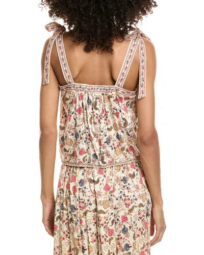Max Studio Tie Shoulder Bubble Hem Top In Multi