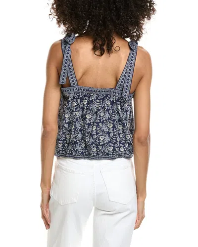 Max Studio Sleeveless Bubble Hem Top In Blue