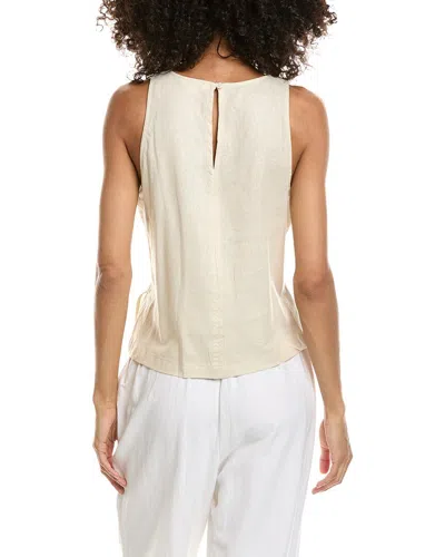 Max Studio Tie Back Halter Linen-blend Top In Neutral
