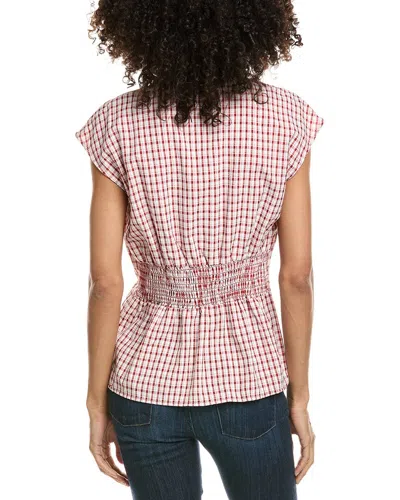 Max Studio Cap Sleeve Collared Shirt In Pink