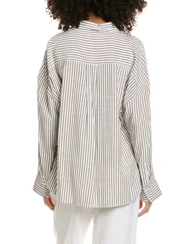 Max Studio Oversized Button-up Shirt In Neutral