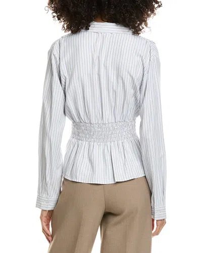 Max Studio Pleat Front Button-up Shirt In Blue