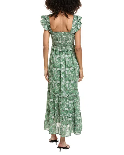 Max Studio Flutter Sleeve Maxi Dress In Green