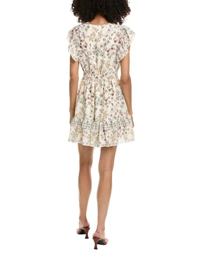 Max Studio V-neck Flutter Sleeve Mini Dress In White