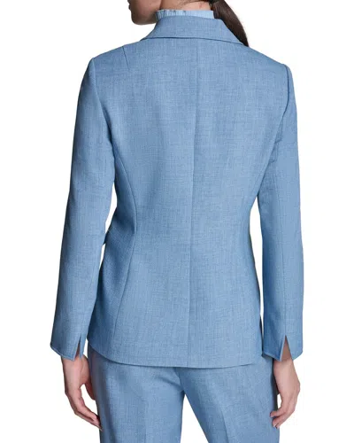 Halston Double Breasted Blazer In Blue