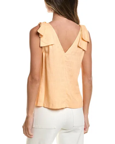 Cece Bow Strap Linen-blend Tank In Brown