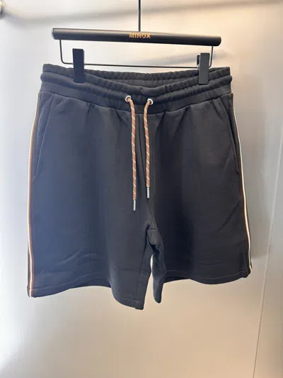 Moncler Drawstring Side Stripe Shorts In Black