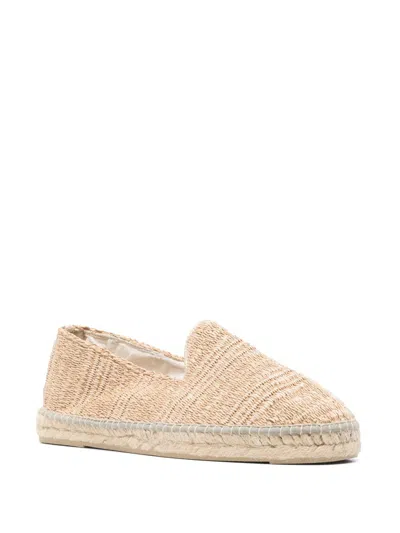 Manebi Beige Raffia Espadrilles In Neutral