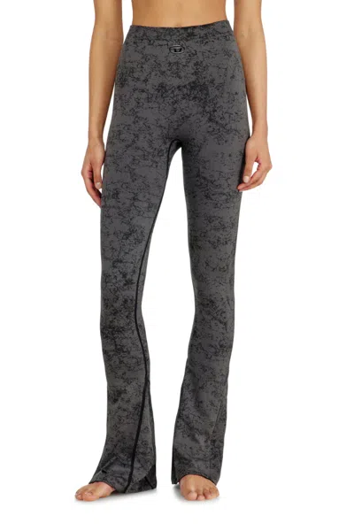 Diesel Fared Printed Leggings In Gray