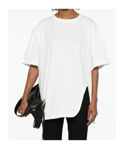 Attico Asymmetric Cotton T-shirt In White
