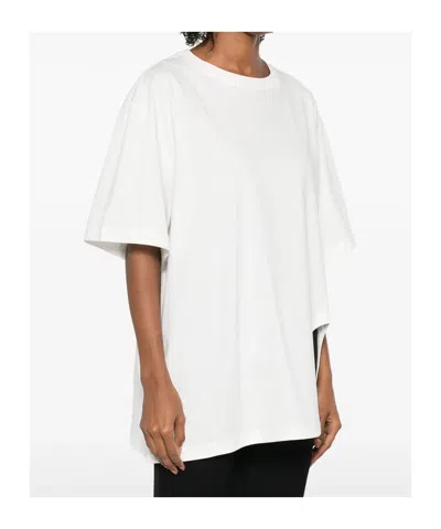 Attico Asymmetric Cotton T-shirt In White