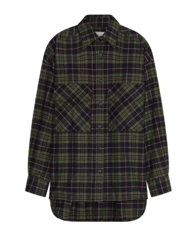 Closed Check-pattern Oversized Shirt In Multi