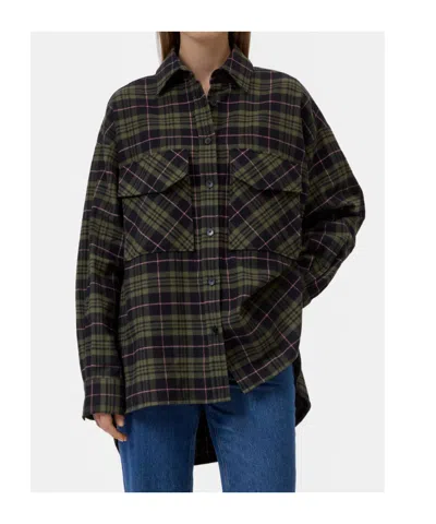 Closed Check-pattern Oversized Shirt In Multi
